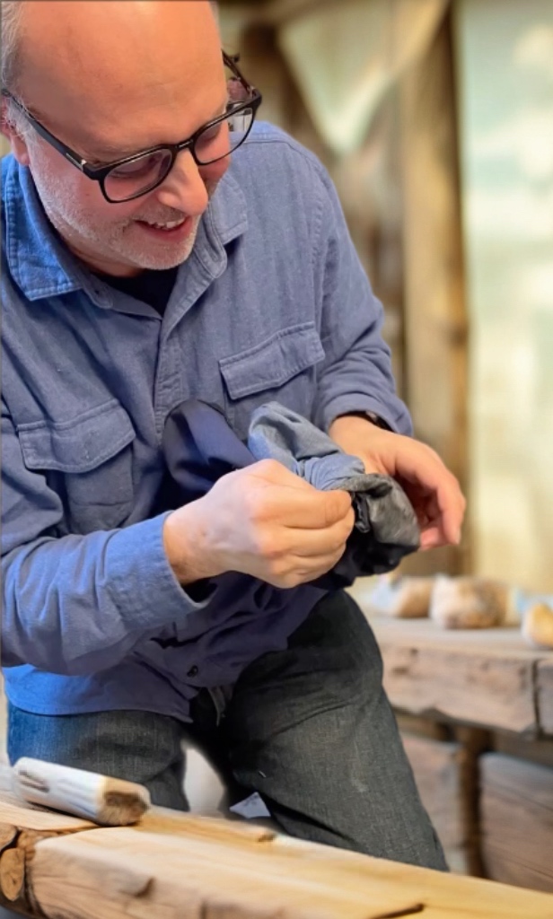 Roy working on a project